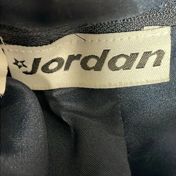 NWT Jordan Fashions 469 Lace and Satin Sleeveless Bridesmaids Dress Navy 12 - Picture 9 of 16